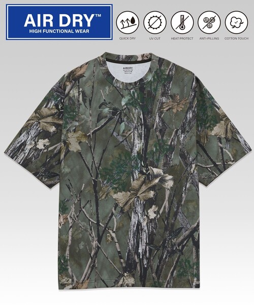 FREAK'S STORE（フリークスストア）の「FREAK’S STORE/フリークスストア AIRDRY 7.7オンス ビックシルエット ツリーカモ クルーネック ポケットTシャツ/エアドライ/吸水速乾（Tシャツ/カットソー・メンズ・カモフラージュ・SMALL/MEDIUM/LARGE）」の2枚目の写真