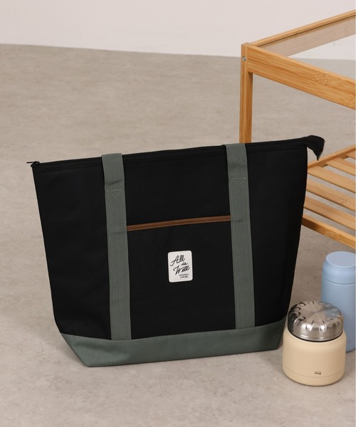 emesuelee(エメスーリー)の「保冷保温トートBAG(エコバッグ/サブバッグ・レディース・グリーン系1/アイボリー/ネイビー/ブルー/チャコールグレー/ベージュ系1/ピンク/グリーン/イエロー/ベージュ/ブラック/ライトベージュ・フリー)」の3枚目の写真