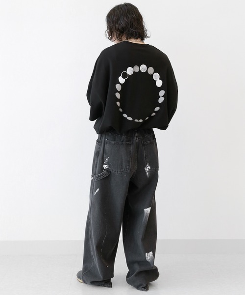 minsobi(ミンソビ)の「ルナサークル半袖T プリントデザインTシャツ(Tシャツ/カットソー・メンズ・グレー/ブラック・FREE)」の12枚目の写真