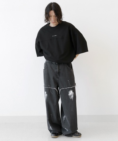 minsobi(ミンソビ)の「ルナサークル半袖T プリントデザインTシャツ(Tシャツ/カットソー・メンズ・グレー/ブラック・FREE)」の14枚目の写真