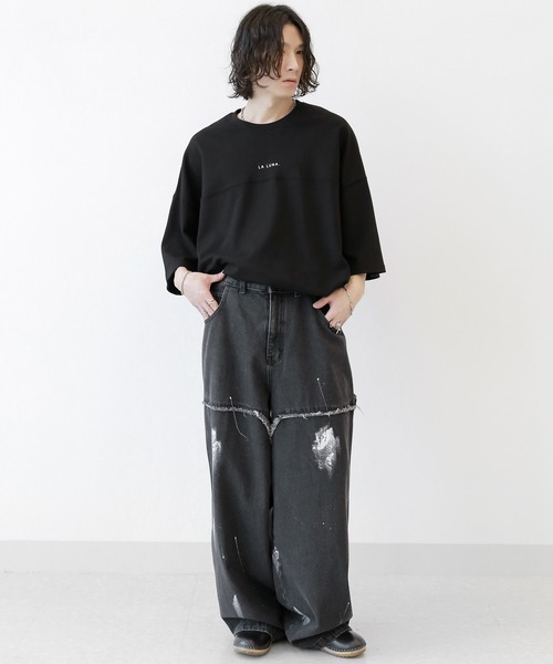 minsobi(ミンソビ)の「ルナサークル半袖T プリントデザインTシャツ(Tシャツ/カットソー・メンズ・グレー/ブラック・FREE)」の13枚目の写真