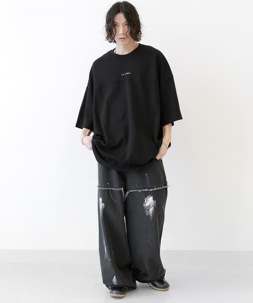 minsobi(ミンソビ)の「ルナサークル半袖T プリントデザインTシャツ(Tシャツ/カットソー・メンズ・グレー/ブラック・FREE)」の10枚目の写真