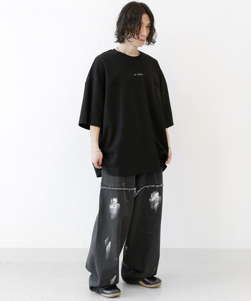 minsobi(ミンソビ)の「ルナサークル半袖T プリントデザインTシャツ(Tシャツ/カットソー・メンズ・グレー/ブラック・FREE)」の8枚目の写真