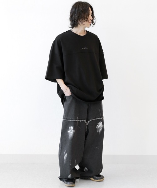 minsobi(ミンソビ)の「ルナサークル半袖T プリントデザインTシャツ(Tシャツ/カットソー・メンズ・グレー/ブラック・FREE)」の7枚目の写真