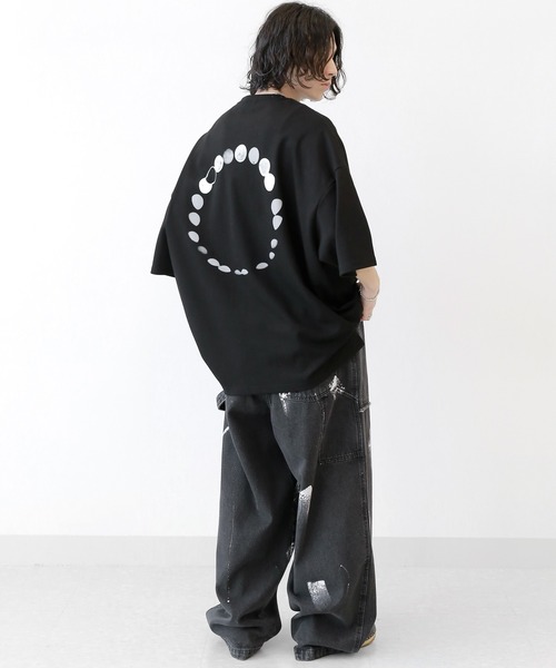 minsobi(ミンソビ)の「ルナサークル半袖T プリントデザインTシャツ(Tシャツ/カットソー・メンズ・グレー/ブラック・FREE)」の5枚目の写真