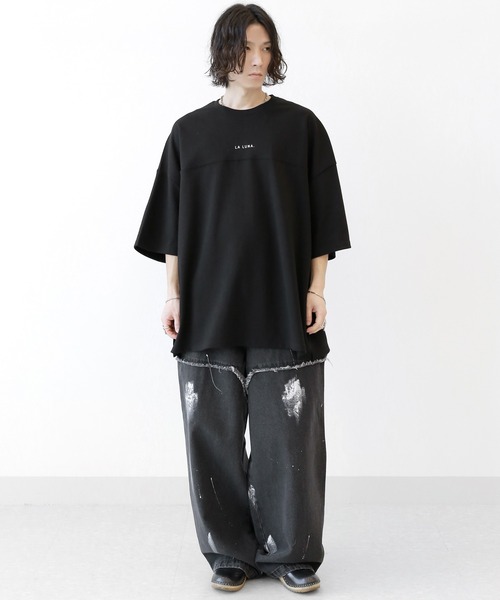 minsobi(ミンソビ)の「ルナサークル半袖T プリントデザインTシャツ(Tシャツ/カットソー・メンズ・グレー/ブラック・FREE)」の9枚目の写真