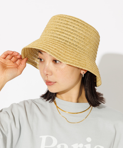 Rouge vif la cle(ルージュヴィフラクレ)の「【RUBEN】 シアーペーパーハット / RUS-8253(ハット・レディース・ベージュ/アイボリー/ブラック・フリー)」の3枚目の写真