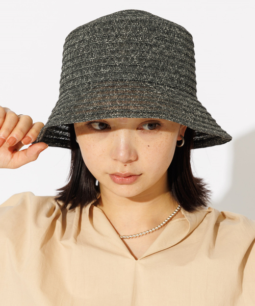 Rouge vif la cle(ルージュヴィフラクレ)の「【RUBEN】 シアーペーパーハット / RUS-8253(ハット・レディース・ベージュ/アイボリー/ブラック・フリー)」の2枚目の写真