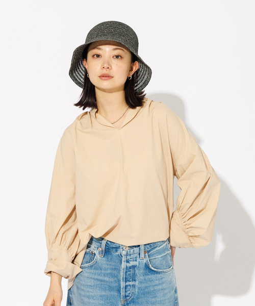 Rouge vif la cle(ルージュヴィフラクレ)の「【RUBEN】 シアーペーパーハット / RUS-8253(ハット・レディース・ベージュ/アイボリー/ブラック・フリー)」の7枚目の写真
