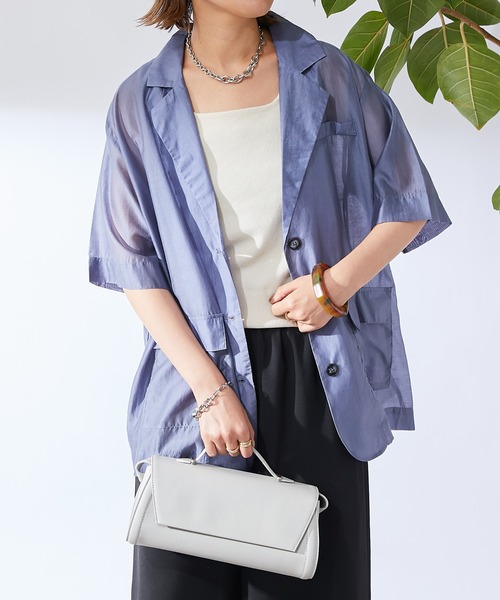 un dix cors(アンディコール)の「シアージャケット(テーラードジャケット・レディース・インディゴブルー/ブラック/グレイッシュベージュ・FREE)」の1枚目の写真