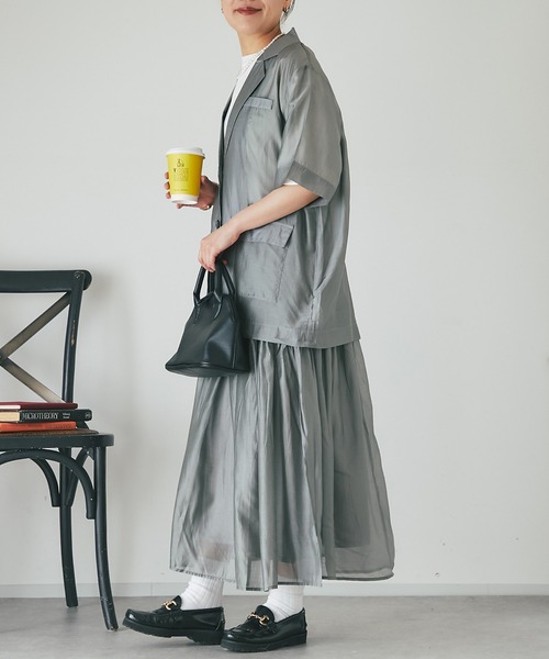 un dix cors(アンディコール)の「シアージャケット(テーラードジャケット・レディース・インディゴブルー/ブラック/グレイッシュベージュ・FREE)」の22枚目の写真