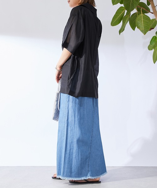 un dix cors(アンディコール)の「シアージャケット(テーラードジャケット・レディース・インディゴブルー/ブラック/グレイッシュベージュ・FREE)」の9枚目の写真