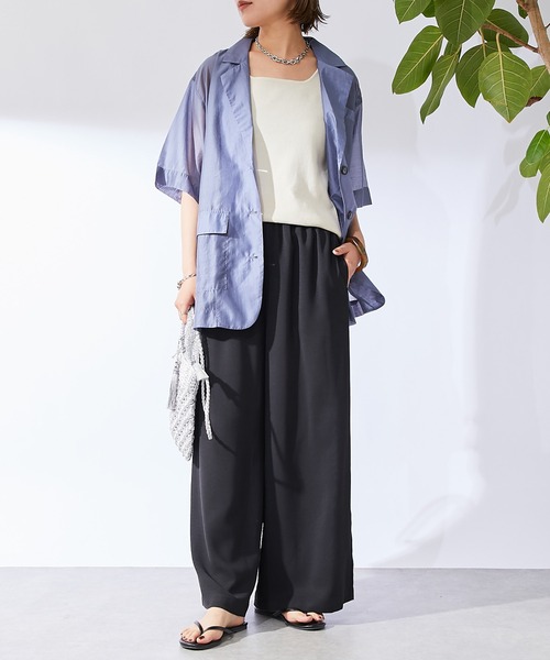 un dix cors(アンディコール)の「シアージャケット(テーラードジャケット・レディース・インディゴブルー/ブラック/グレイッシュベージュ・FREE)」の15枚目の写真