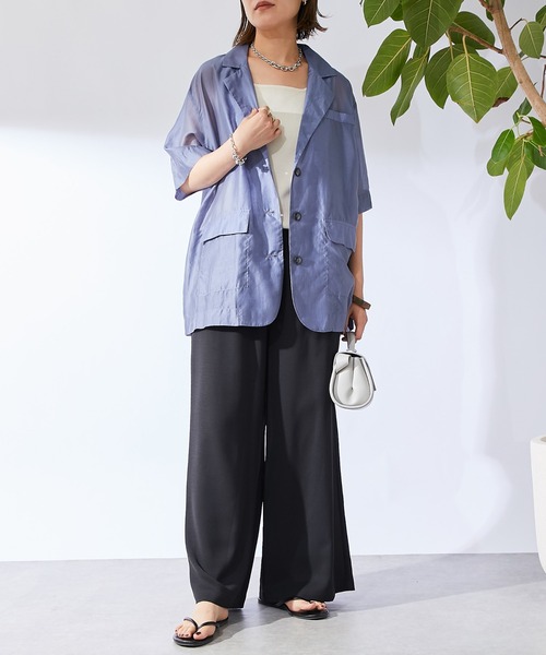 un dix cors(アンディコール)の「シアージャケット(テーラードジャケット・レディース・インディゴブルー/ブラック/グレイッシュベージュ・FREE)」の16枚目の写真