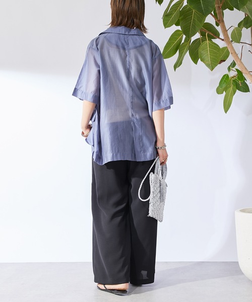 un dix cors(アンディコール)の「シアージャケット(テーラードジャケット・レディース・インディゴブルー/ブラック/グレイッシュベージュ・FREE)」の18枚目の写真