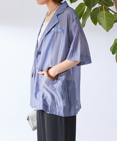 un dix cors(アンディコール)の「シアージャケット(テーラードジャケット・レディース・インディゴブルー/ブラック/グレイッシュベージュ・FREE)」の12枚目の写真