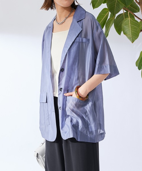 un dix cors(アンディコール)の「シアージャケット(テーラードジャケット・レディース・インディゴブルー/ブラック/グレイッシュベージュ・FREE)」の11枚目の写真