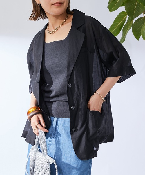 un dix cors(アンディコール)の「シアージャケット(テーラードジャケット・レディース・インディゴブルー/ブラック/グレイッシュベージュ・FREE)」の20枚目の写真