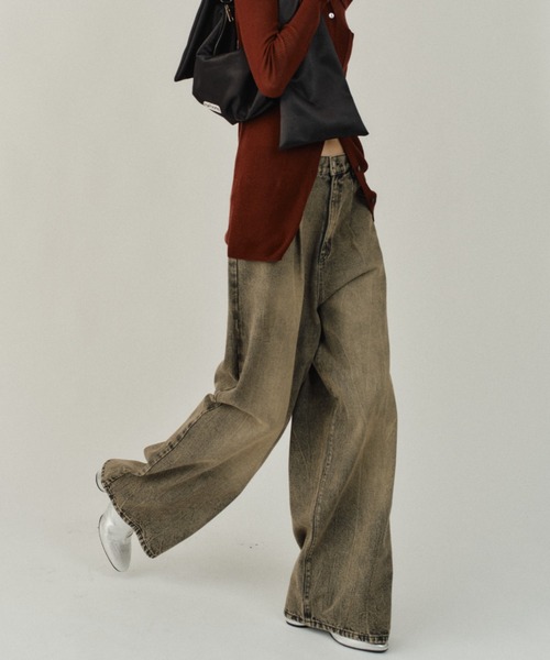 新品未使用　yae ヤエ　デニム　大人気　送料込　切り替え　ワイド 新品未使用 yae ヤエ デニム 大人気 送料込 切り替え ワイド