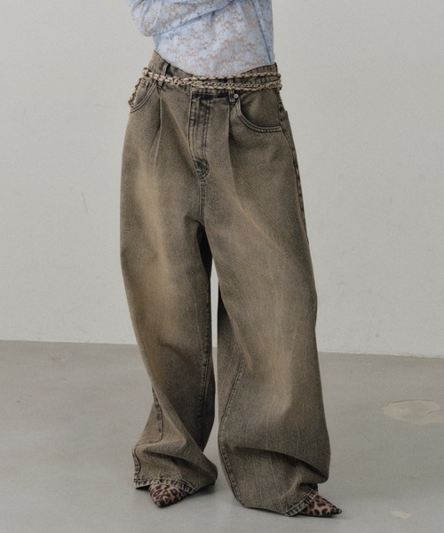 セール】Super wide mens like denim／スーパーワイドメンズライク