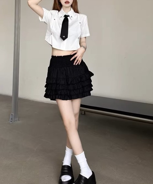 .KOM(ドットコム)の「A'GEM/9 × .kom 『.KOM/ドットケーオーエム』 クロップネクタイシャツ(シャツ/ブラウス・レディース・ホワイト・M)」の8枚目の写真