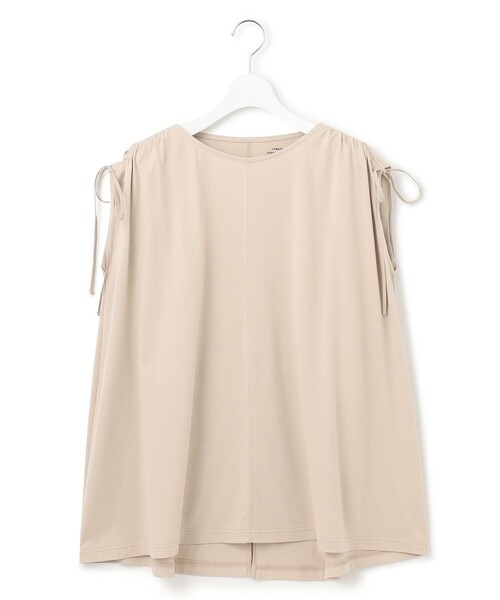 J.PRESS YORK STREET(ジェイプレスヨークストリート)の「【WOMEN】【SMOOTH JERSEY】ショルダー シャーリング プルオーバー(Tシャツ/カットソー・レディース・ネイビー系/ブルー系/ベージュ系/ホワイト系・F)」の1枚目の写真