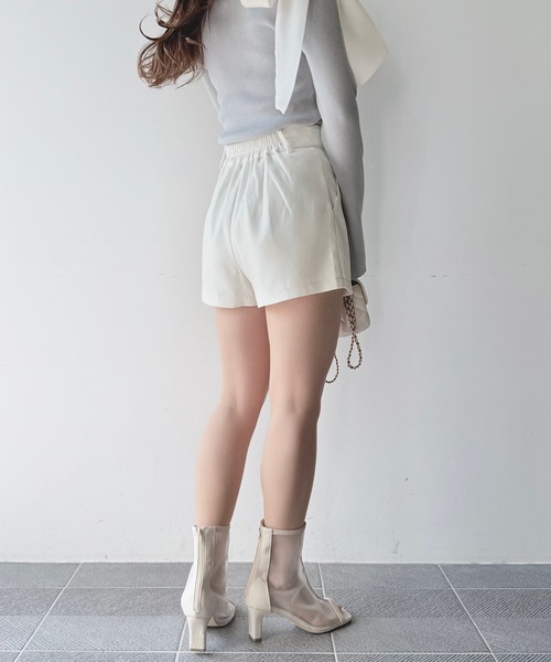 【2024AW】チャーム付タックショートパンツ　Chico　ブラウン系その他2 新色&新サイズ追加/セットアップ対応】チャーム付タックショート