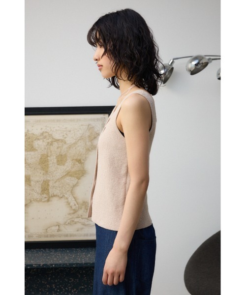 AZUL by moussy（アズールバイマウジー）の「パイルニットタンク（タンクトップ・レディース・ブラック/グリーン/ベージュ・FREE）」の9枚目の写真