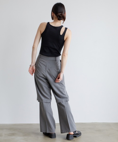 VACANCY（ヴァカンシー）の「アシンメトリーカップ付きリブインナー（タンクトップ・レディース・グリーン/ホワイト/ブラック・FREE）」の10枚目の写真