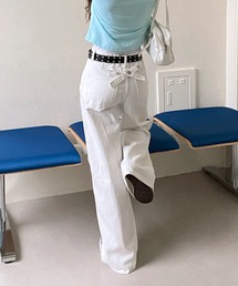 バックポイントワイドデニムパンツ