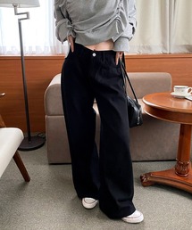 バックポイントワイドデニムパンツ