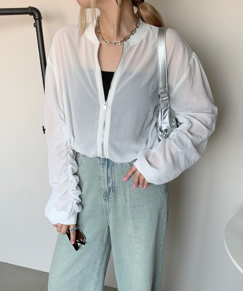 ノーブル＊シアーブルゾン(ハイク、クラネ、カレンソロジー、イエナ、マメ イエナ IENA 《WEB限定/追加》シアーノーカラーブルゾン