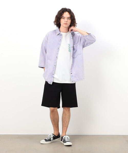 硫化染めデニム／インディゴ染めデニムシャツ（シャツ/ブラウス）｜Purple&Yellow（パープルアンドイエロー）