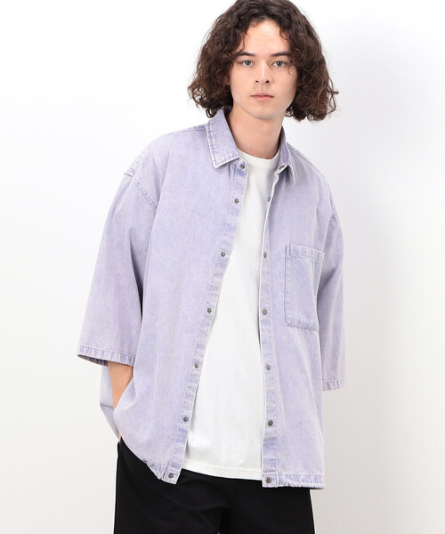 硫化染めデニム／インディゴ染めデニムシャツ（シャツ/ブラウス）｜Purple&Yellow（パープルアンドイエロー）