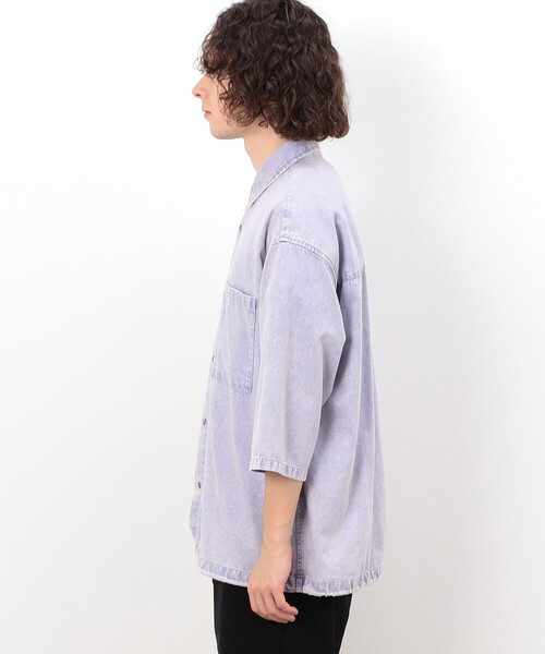 硫化染めデニム／インディゴ染めデニムシャツ（シャツ/ブラウス）｜Purple&Yellow（パープルアンドイエロー）