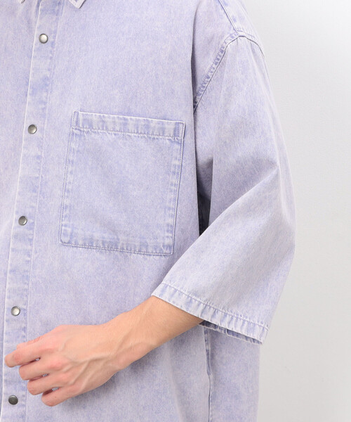 硫化染めデニム／インディゴ染めデニムシャツ（シャツ/ブラウス）｜Purple&Yellow（パープルアンドイエロー）