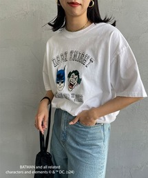 [Jeans Factory Clothes/ジーンズファクトリークローズ] BATMAN ダメージ加工フロッキープリントTシャツ