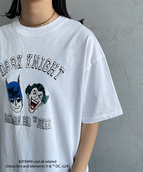 JEANS FACTORY Clothes（ジーンズファクトリークローズ）の「[Jeans Factory Clothes/ジーンズファクトリークローズ] BATMAN ダメージ加工フロッキープリントTシャツ（Tシャツ/カットソー・レディース・ブラック/ホワイト・S/M/L）」の15枚目の写真