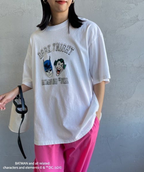 JEANS FACTORY Clothes（ジーンズファクトリークローズ）の「[Jeans Factory Clothes/ジーンズファクトリークローズ] BATMAN ダメージ加工フロッキープリントTシャツ（Tシャツ/カットソー・レディース・ブラック/ホワイト・S/M/L）」の17枚目の写真