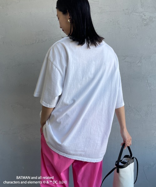 JEANS FACTORY Clothes（ジーンズファクトリークローズ）の「[Jeans Factory Clothes/ジーンズファクトリークローズ] BATMAN ダメージ加工フロッキープリントTシャツ（Tシャツ/カットソー・レディース・ブラック/ホワイト・S/M/L）」の19枚目の写真