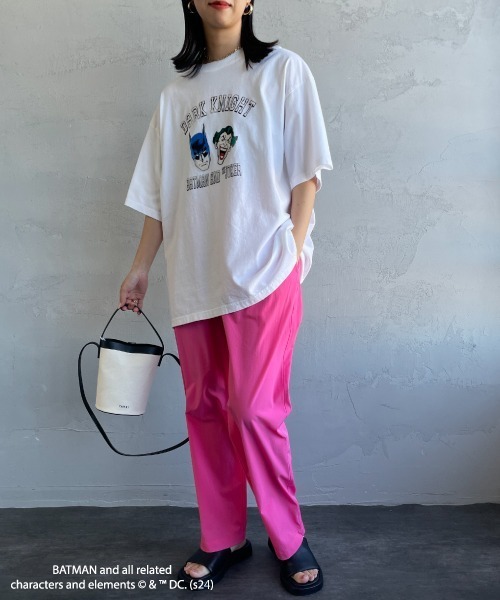 JEANS FACTORY Clothes（ジーンズファクトリークローズ）の「[Jeans Factory Clothes/ジーンズファクトリークローズ] BATMAN ダメージ加工フロッキープリントTシャツ（Tシャツ/カットソー・レディース・ブラック/ホワイト・S/M/L）」の20枚目の写真