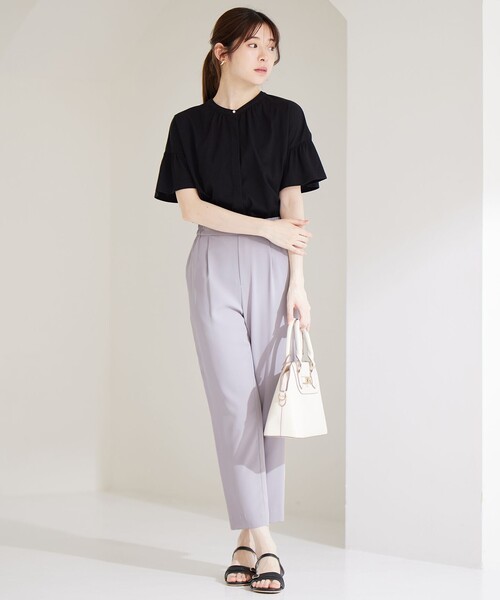 ANY SIS(エニィスィス)の「汗ジミ防止加工カット ブラウス(Tシャツ/カットソー・レディース・パープル系/ライトグリーン系/アイボリー系/ブラック系/イエロー系・4)」の13枚目の写真