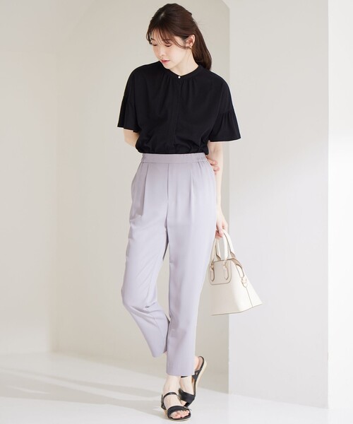 ANY SIS(エニィスィス)の「汗ジミ防止加工カット ブラウス(Tシャツ/カットソー・レディース・パープル系/ライトグリーン系/アイボリー系/ブラック系/イエロー系・4)」の14枚目の写真