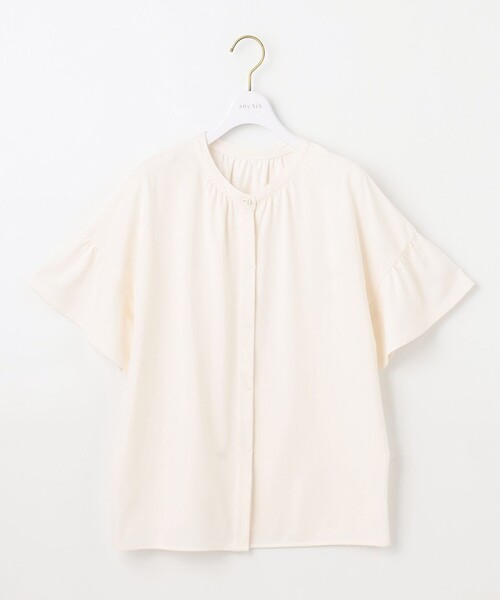 ANY SIS(エニィスィス)の「汗ジミ防止加工カット ブラウス(Tシャツ/カットソー・レディース・パープル系/ライトグリーン系/アイボリー系/ブラック系/イエロー系・4)」の18枚目の写真