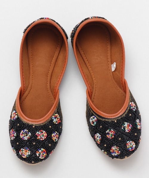 チャイハネ（チャイハネ）の「【チャイハネ】ビーズジュッティ（パンプス・レディース・ブラック/ブルー/ホワイト/ベージュ/イエロー・23.5/24.5）」の9枚目の写真