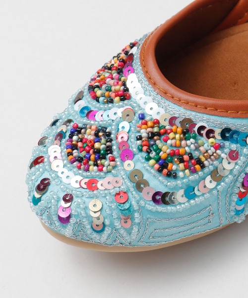 チャイハネ（チャイハネ）の「【チャイハネ】ビーズジュッティ（パンプス・レディース・ブラック/ブルー/ホワイト/ベージュ/イエロー・23.5/24.5）」の17枚目の写真