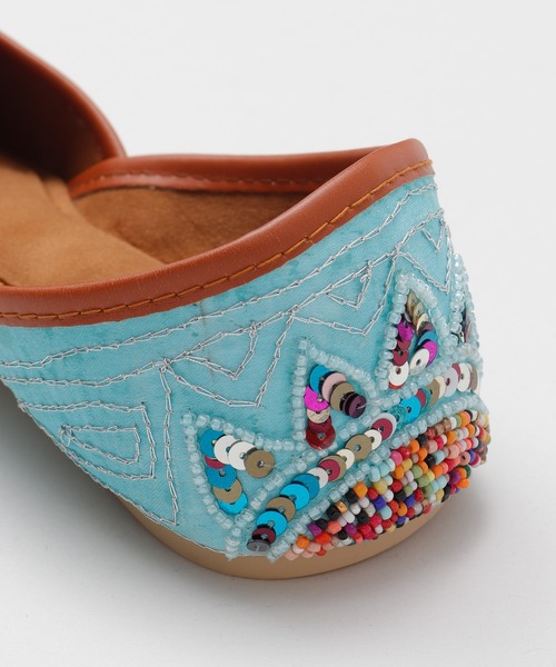 チャイハネ（チャイハネ）の「【チャイハネ】ビーズジュッティ（パンプス・レディース・ブラック/ブルー/ホワイト/ベージュ/イエロー・23.5/24.5）」の18枚目の写真