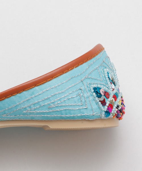 チャイハネ（チャイハネ）の「【チャイハネ】ビーズジュッティ（パンプス・レディース・ブラック/ブルー/ホワイト/ベージュ/イエロー・23.5/24.5）」の19枚目の写真