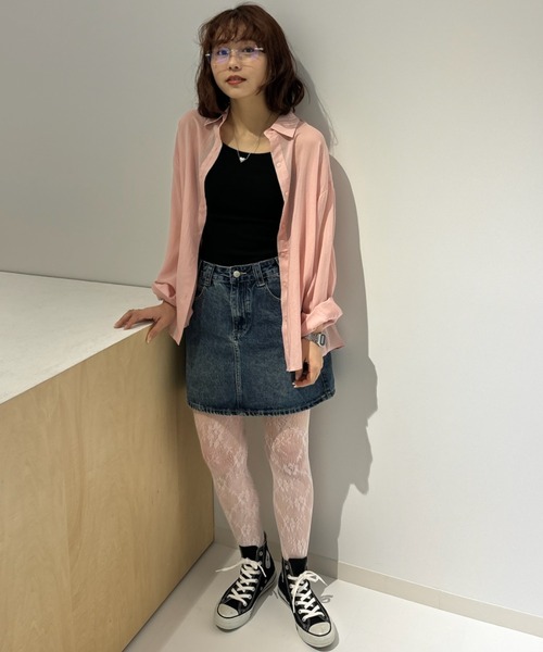 Birthday room(バースデイルーム)の「シアーカラーシャツ / sheer color shirt(シャツ/ブラウス・レディース・イエロー/ホワイト/ピンク・FREE)」の4枚目の写真