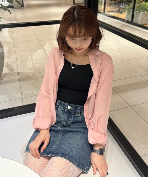 Birthday room(バースデイルーム)の「シアーカラーシャツ / sheer color shirt(シャツ/ブラウス・レディース・イエロー/ホワイト/ピンク・FREE)」の7枚目の写真